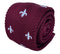 maroon knitted tie with white embroidered fleur de lis lys design